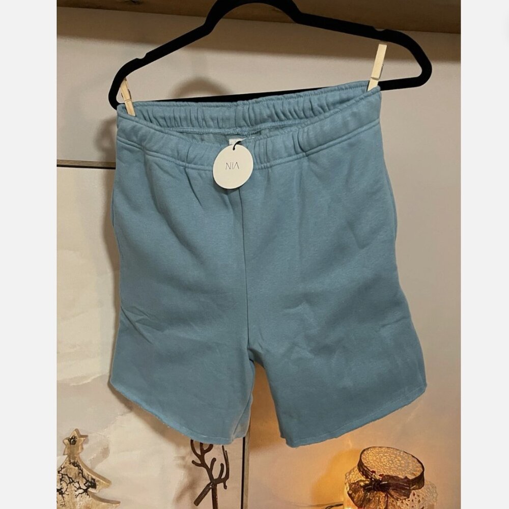 Blue NIA Sweat Shorts With Pockets Women Size Small